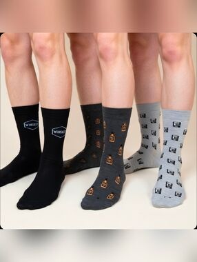 Wiskey Socks Men's Crew Socks Set Of 3 Pairs Size 8-12 NWT Sealed